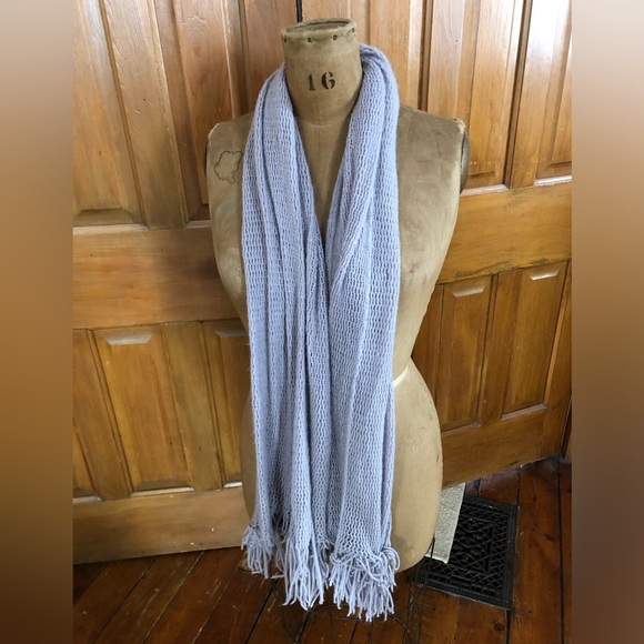 Knit Tube Infinity Scarf with Fringes - Picture 4 of 15